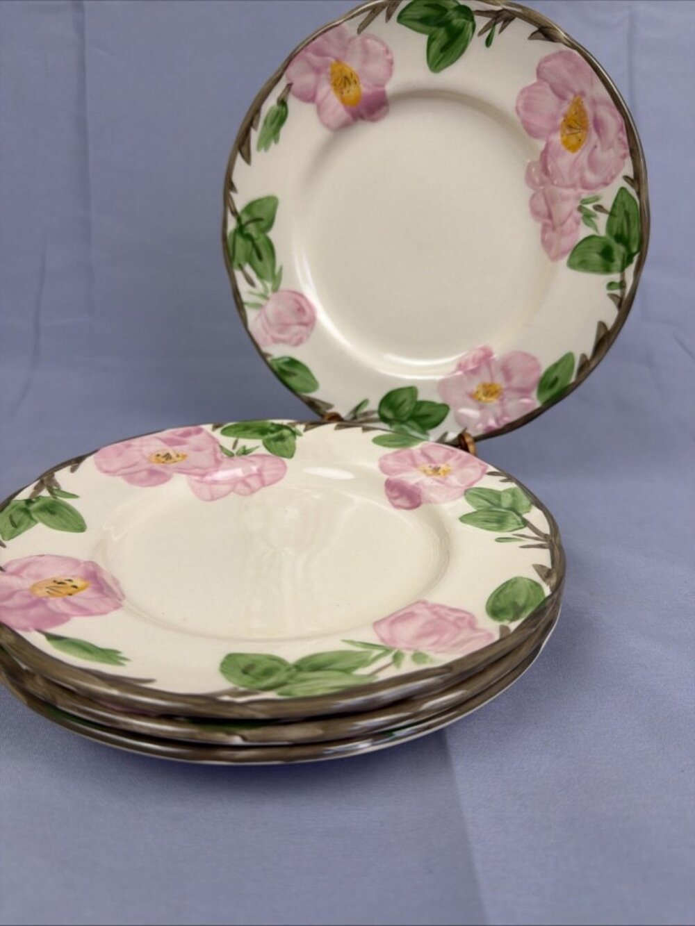 Franciscan Desert Rose Salad Dessert Plates Set 4 Made in England Floral 7-3/4”